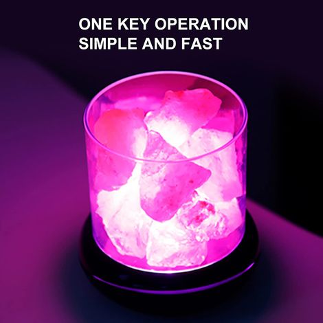 Lampe de sel avec diffuseur d'arômes USB, lampe de sel colorée, diffuseur d'huiles essentielles pour le bureau, le yoga ou la chambre. (1/4)