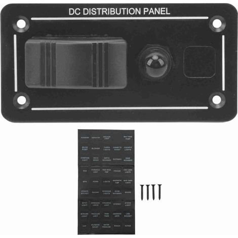 Panel de interruptores basculantes de aluminio de 12-24 V con indicador LED rojo para coche, camión, motocicleta y autocaravana. (1/5)