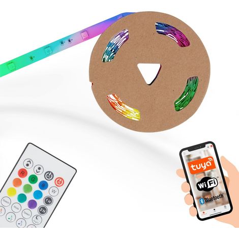 Briloner Leuchten MAGIC SMART - LED Bänder - 2313150 - RGBIC Digitale Farben - Musiksensor - App-Steuerung - Inkl. Fernbedienung - 500 x 1 cm