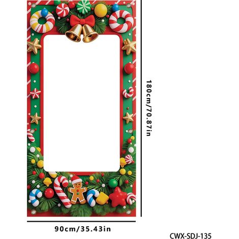 Décoration de porte décorative de Noël, motif Père Noël, sticker de porte festif, drapeau décoratif intérieur et extérieur - 90 x 180 cm (vinyle) - Style 6