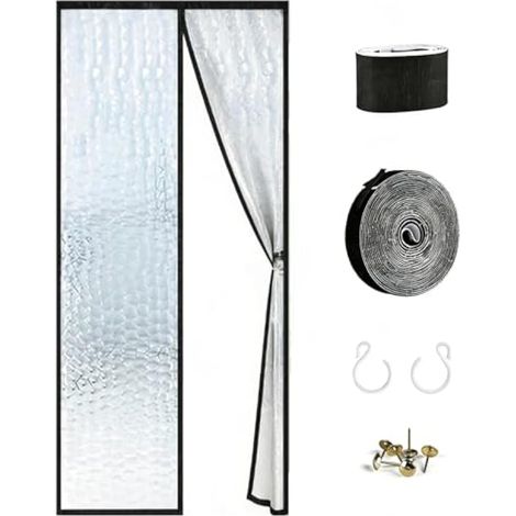 Rideau thermique magnétique 100 x 210 cm, rideau isolant transparent pour porte, protection contre le froid et la chaleur, imperméable et coupe-vent, pour terrasse, cuisine, chambre (1/5)