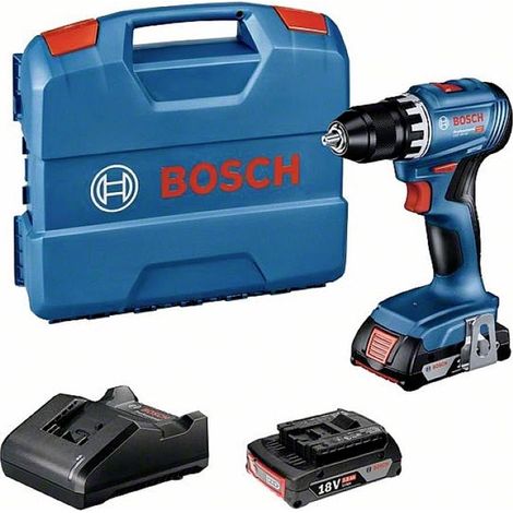 perceuse-visseuse sans-fil GSR 18V-45 (régime à vide 1 900 tr/min, avec 2 batteries 2,0 Ah, chargeur GAL 18V-20, L-Case) (1/3)