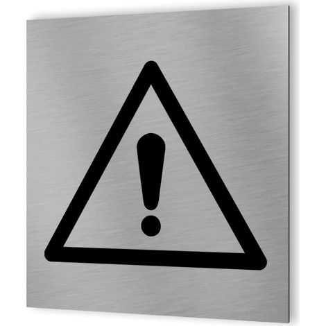 Pictogramme format 20 cm x 20 cm en Dibond Aluminium brossé - Modèle Danger (1/5)