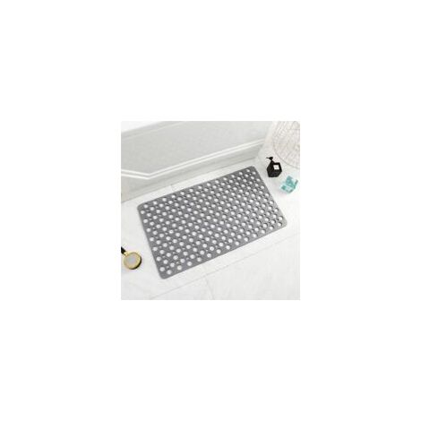 Tapis de bain antidérapant, Anti-moisissure, en TPE, pour Douche intérieure, Baignoire, Bain, ( Gris, 43 x 75cm)