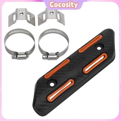 Cocosity Bouclier thermique d'échappement (Noir) Moto Accessoires Tuyau 'échappement Bouclier Thermique 4 moto Orange (1/5)