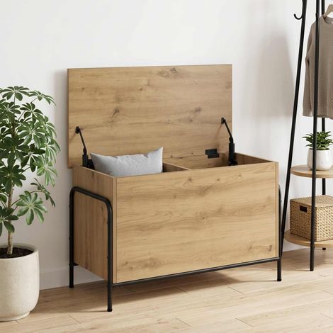 vidaXL Caja de Almacenamiento Roble artisan 80 x 40 x 49,5 cm (1/5)