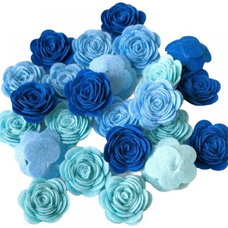 Roses Artificielles - Fleur Miniature en Tissu Non Tissé - Décoration DIY pour Mariage, Scrapbooking, Cadres Photo, Boîtes Cadeaux - Lot de 24 (1/4)