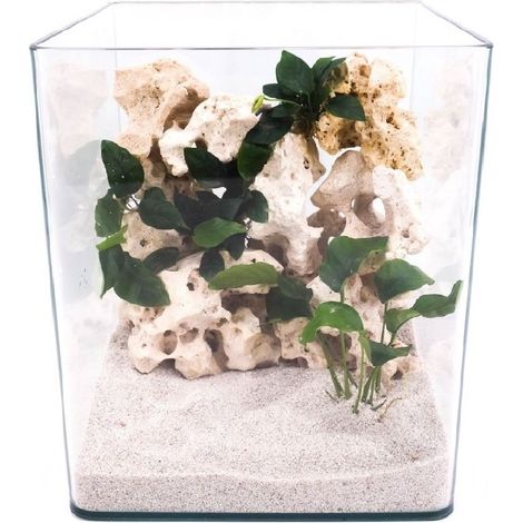 Nanotank 20 Aquarium mit Abdeckung und Unterlage