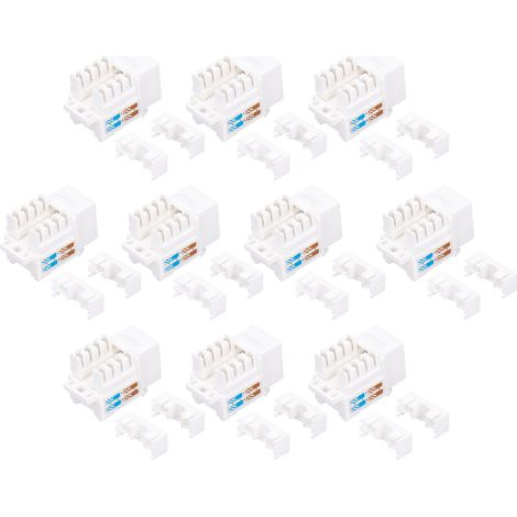 Module RJ45 CAT6 non blindé 8 cœurs Gigabit TF2010 pour communication réseau 0-250MHz - Lot de 10 pièces (1/5)