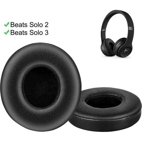 Coussinets de Remplacement pour Casques Solo 2 Solo 2.0 et Solo 3 Solo 3.0 Wireless Bluetooth Oreillette Mousse Coussin (Noir) (1/4)