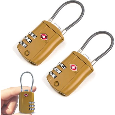 Lot de 2 cadenas de sécurité numérique pour casier de salle de sport, valise, tiroir, matériel de voyage, serrure à code TSA (1/5)
