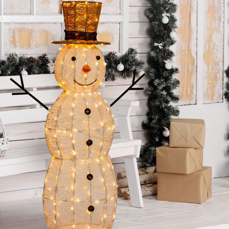 Bonhomme de neige lumineux 3D H105cm 220 LED ambré fixe Timer extérieur Smart Connect 31V professionnel Lotti (1/5)