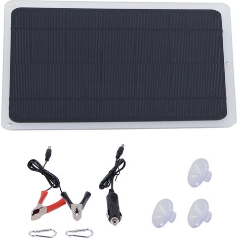 Panneau Solaire 6W 12V Monocristallin Chargeur USB Étanche IP65 ABS pour Voiture Camping-car Bateau Téléphone Mobile (1/5)