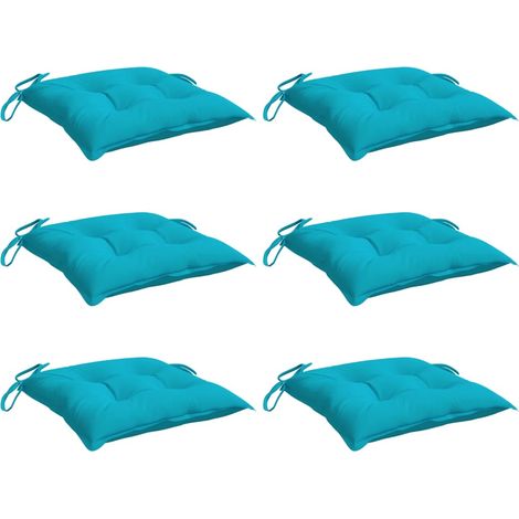Cojines para silla 6 unidades tela turquesa 40x40x7 cm vidaXL (1/4)