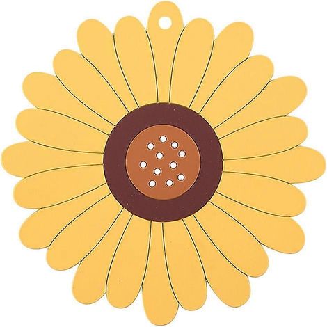 Set de table isolant mignon en caoutchouc souple japonais à motif tournesol, dessous de verre, dessous de plat anti-brûlure, dessous de plat pour bol, dessous de plat pour casserole, dessous de plat p (1/5)