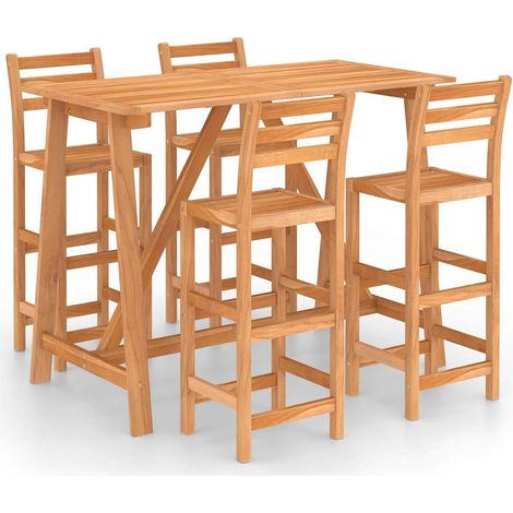 Maison Exclusive - Set da Bar da Giardino 5 pz in Legno Massello di Acacia (1/5)