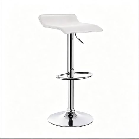 Sgabello da bar girevole regolabile in altezza in similpelle bianca 62-84 cm (1/5)