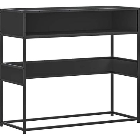 Table console，Table d'appoint，Bout de canapé，Meuble d'entrée noir 90x35x80 cm bois d'ingénierie