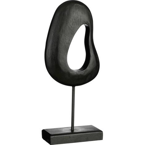 Mica Dekorationobjekt Pastina schwarz Mangoholz 13 x 33 cm Skulptur