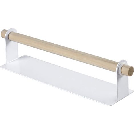 Support Adhésif Pour Essuie-Tout - En Fer Et Bois - Fixation Sous Placard Sans Perçage - Pour Cuisine Et Salle De Bains - 1 Pièce (1/3)
