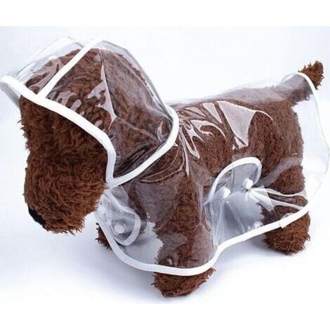 Veste imperméable pour chiens, manteau imperméable pour chien avec capuche, ajustable pour chiens de petite, moyenne et grande taille (L : tour de poitrine 41-46 cm, longueur du dos 35 cm) (1/5)