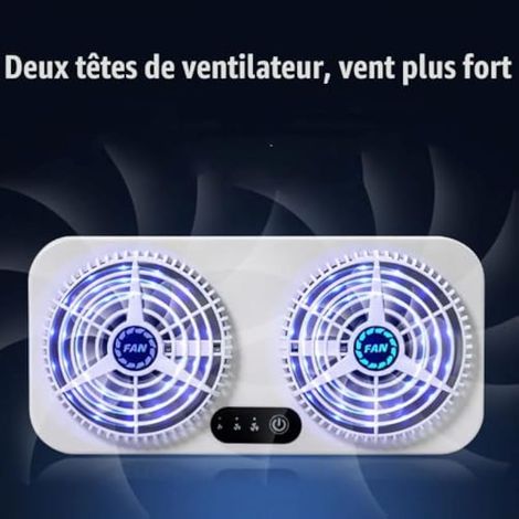 Ventilateur extracteur de fenêtre double usage pour voiture et maison, ventilation, désodorisant, purificateur d'air, vitesse d'air réglable, blanc (1/3)