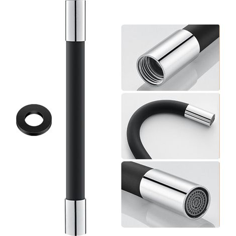 Rallonge robinet flexible 360°, tube silicone avec joint étanche, aérateur, universelle, anti-éclaboussures, économique, pour évier cuisine et salle bain (1/5)