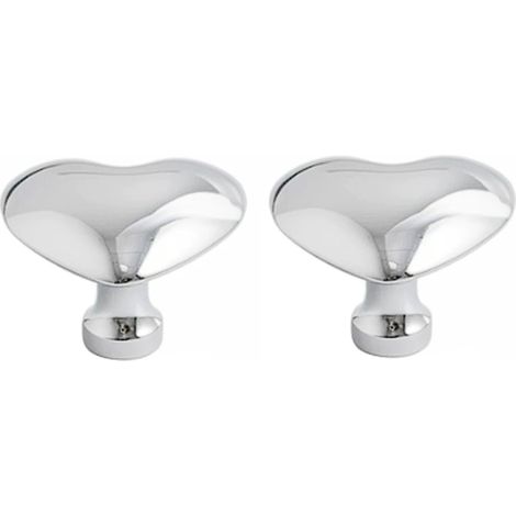 Boutons de meuble en laiton forme cœur, plaqués argent titane (1/5)