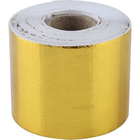 rollo de cinta reflectante de papel de aluminio dorado para coches (10 m 5 cm) - Crezuo
