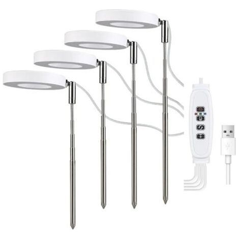Lampe de croissance rétractable pour plantes d'intérieur - 3,5 pouces, quatre têtes, lumière rouge et bleue (1/5)