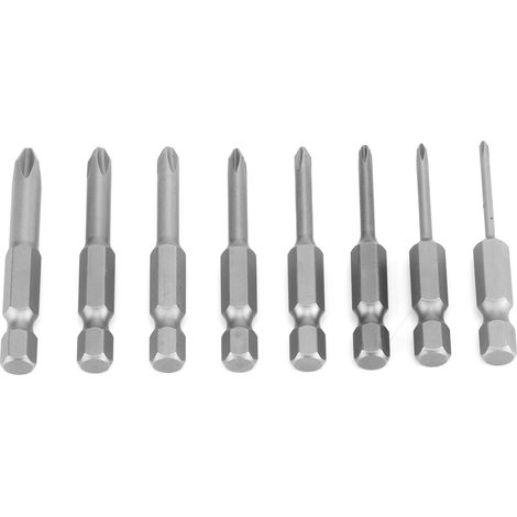 Jeu de 8 embouts de tournevis cruciformes S1/4, forets hexagonaux pour perceuse électrique, embouts de vissage pneumatique 50mm, accessoires pour visseuse à air. (1/5)