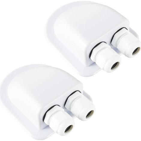 Passe-câble Solaire, ABS IP68 Solaire Double Entrée Boîte de jonction, d'entrée de Câble Étanche pour Câble 6-12 mm, pour Projet Solaire, Camping-Car, Caravane, Bateau (2 Pièces) (1/5)