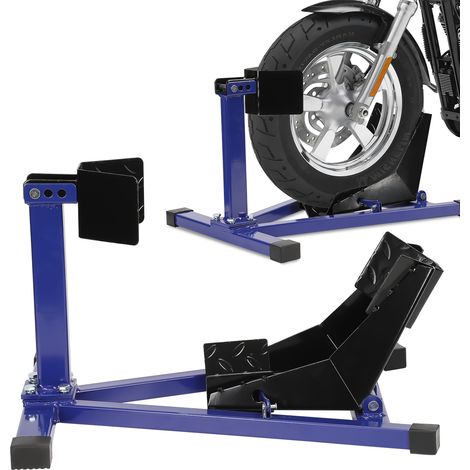 TolleTour Motorradständer Radwippe vorne, Motorrad-Radklemme aus Stahl, 17–21 Zoll, 60–160 mm, Blau-Schwarz (1/5)