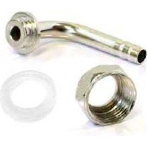 Sechskantmutter 5/8, Tülle gebogen 7mm, Dichtung für Bier und CO2 Schlauch