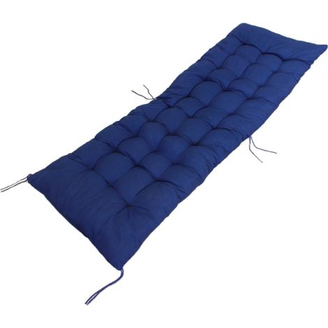 Coussin pour chaise longue de jardin 160 x 50 x 8 cm, bleu marine (1/5)