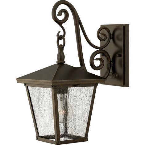 Elstead Trellis - Lanterna da parete piccola 1 luce da esterno bronzo Regency IP44, attacco E27 (1/4)
