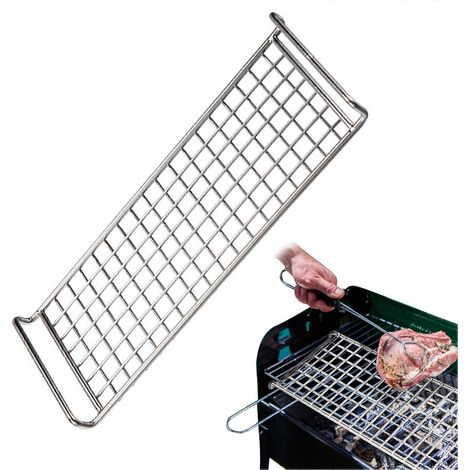 Grille de barbecue portable en treillis métallique pour le camping, idéale pour la cuisson au feu de bois et les pique-niques. (1/5)