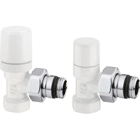 Arteclima - Valvola Termo + Detentore 1/2" A Squadra Attacco Ferro - Colore: Bianco