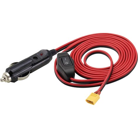 Câble Allume cigare XT60, prise mâle Allume cigare 16AWG 12V vers Adaptateur mâle XT60 câble de charge Compatible avec le câble de Charge de Batterie de drone Freestyle Fpv (3M-Male) (1/5)