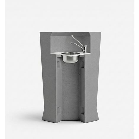 Bancone con kit lavamani integrato per bar di design Marvy bianco - Ferro