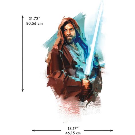 Stickers Muraux Géants Obi Wan Kenobi Peint - Star Wars (1/5)