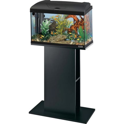 Meuble pour Aquarium, résistant à l'humidité, Structure Robuste, Pieds réglables, 62,5 x 34,5 x h 73 cm, en Bois Noir (1/5)
