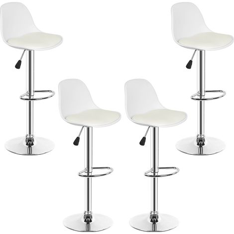 Un set di due bianco Cuscino in PU sedia da bar