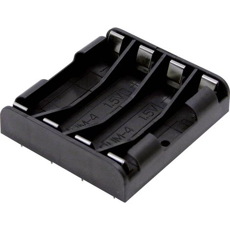 Support de pile 4x LR3 (AAA) MPD BK-1264-PC8 raccordement à souder (L x l x H) 53 x 49 x 12 mm 1 pc(