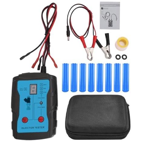 Testeur D'injecteur de Carburant et Outil Nettoyage Efficace, 8 Adaptateurs, Modes D'impulsion, Double Canal pour 2 Injecteurs avec Sac à Outils, Bricolage Système - (1/5)