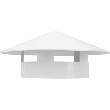 Tapa de chimenea de plástico blanco con protector contra la lluvia, 1 pieza, para conducto de humos y escape, bloquea pájaros y escombros, 195 mm x 110 mm (1/5)