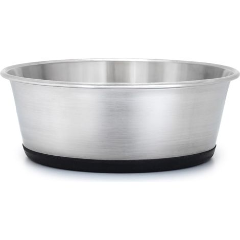 Gamelle pour animaux en acier inoxydable — Gamelle pour chien de qualité alimentaire avec base antidérapante en silicone — Gamelle à eau antirouille pour chats et chiens — Compatible lave-vaisselle (1/3)