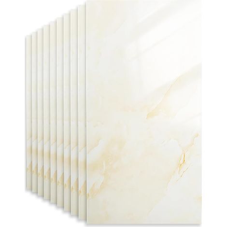Lot de 10 autocollants pour carrelage de cuisine et armoires de salle de bain, imperméables, 60 x 30 cm, motif rocher (1/5)