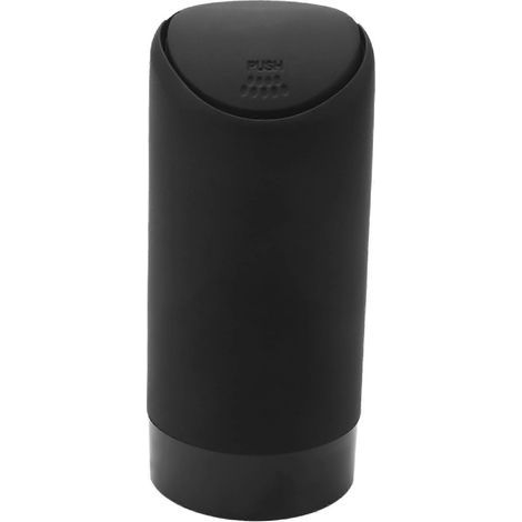 Poubelle avec couvercle, compatible avec les porte-gobelets de voiture, en silicone lavable, idéale pour la voiture, la cuisine et le bureau. Poubelle (noire). (1/5)