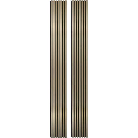 Decoon – Lot de 2 panneaux décoratifs muraux en MDF gold avec feutrine noire – Dimensions 250 x 30 x 1,9 cm – Isolation phonique et esthétique